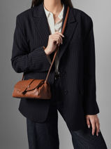 Sac Bandouli�re S Agnes Cuir Etrier Marron agnes EAGC205S-vue-porte